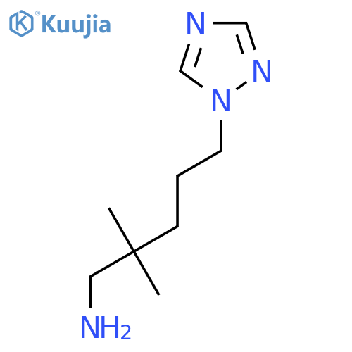 2,2-dimethyl-5-(1H-1,2,4-triazol-1-yl)pentan-1-amine structure
