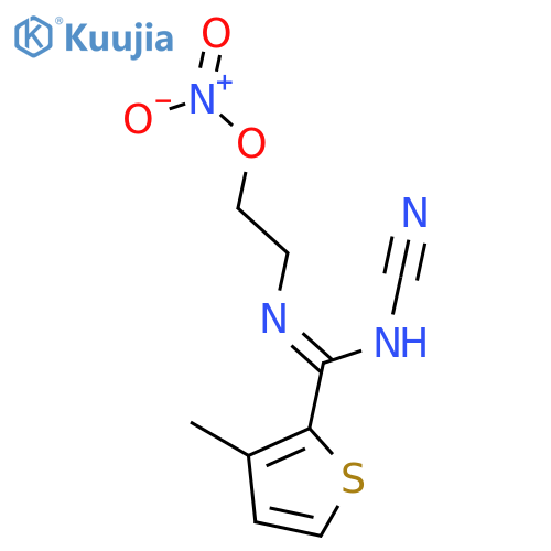 2-Thiophenecarboximidamide, N-cyano-3-methyl-N'-[2-(nitrooxy)ethyl]- structure