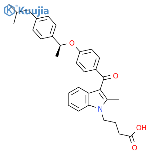 1H-Indole-1-butanoicacid, 2-methyl-3-[4-[(1S)-1-[4-(2-methylpropyl)phenyl]ethoxy]benzoyl]- structure