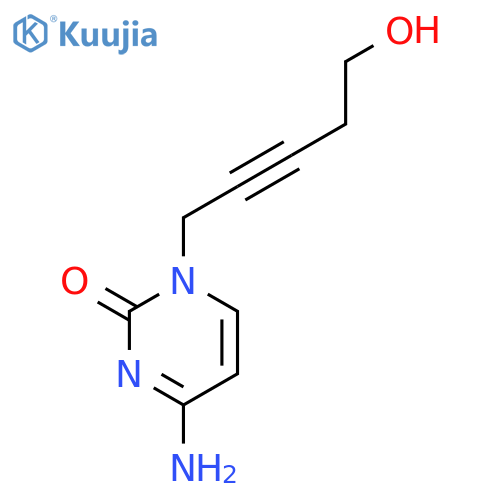 2(1H)-Pyrimidinone, 4-amino-1-(5-hydroxy-2-pentynyl)- structure