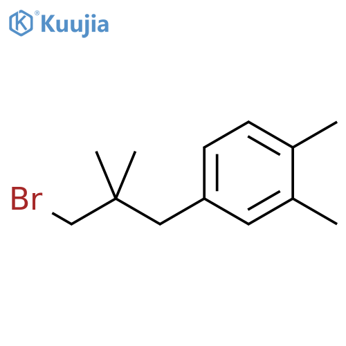 4-(3-bromo-2,2-dimethylpropyl)-1,2-dimethylbenzene structure
