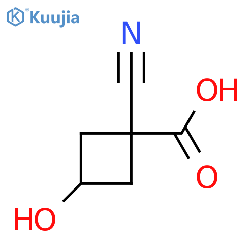 1-Cyano-3-hydroxycyclobutane-1-carboxylic acid structure