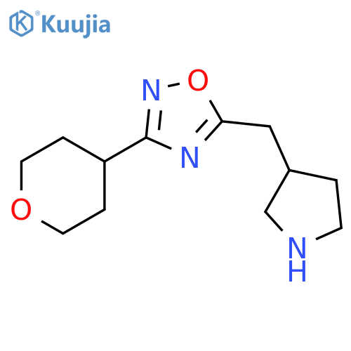 3-(oxan-4-yl)-5-(pyrrolidin-3-yl)methyl-1,2,4-oxadiazole structure