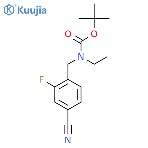 tert-butyl N-[(4-cyano-2-fluorophenyl)methyl]-N-ethylcarbamate structure