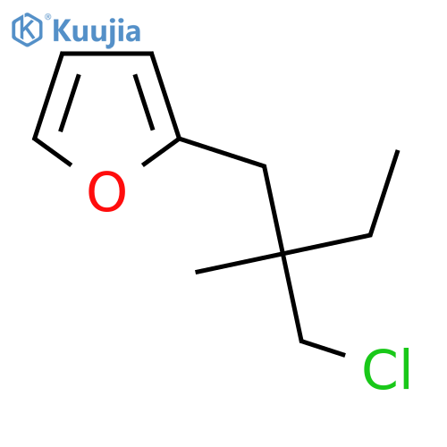 2-[2-(Chloromethyl)-2-methylbutyl]furan structure