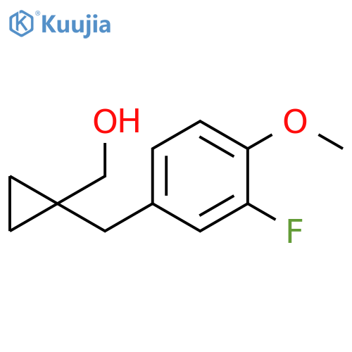 {1-(3-fluoro-4-methoxyphenyl)methylcyclopropyl}methanol structure