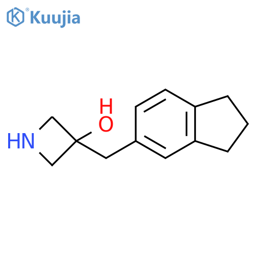 3-(2,3-dihydro-1H-inden-5-yl)methylazetidin-3-ol structure