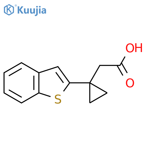 2-1-(1-benzothiophen-2-yl)cyclopropylacetic acid structure