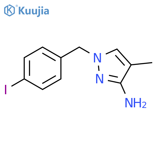 1-(4-iodophenyl)methyl-4-methyl-1H-pyrazol-3-amine structure