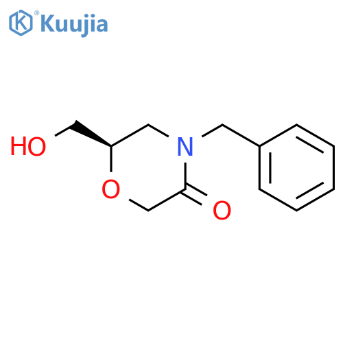 3-Morpholinone, 6-(hydroxymethyl)-4-(phenylmethyl)-, (R)- structure