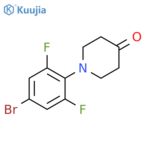 1-(4-broMo-2,6-difluorophenyl)piperidin-4-one structure
