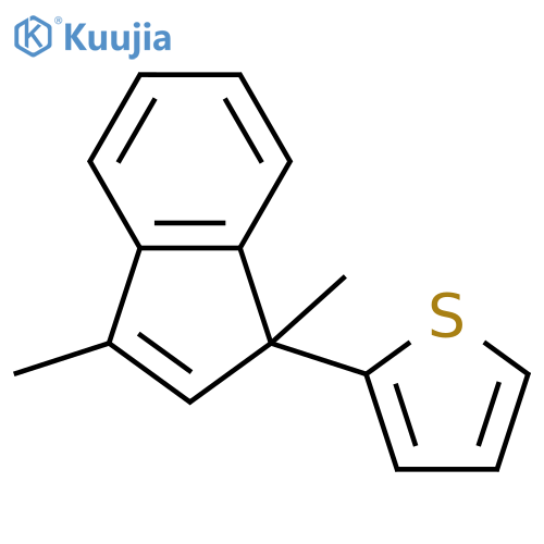 Thiophene, 2-(1,3-dimethyl-1H-inden-1-yl)-, (+)- structure