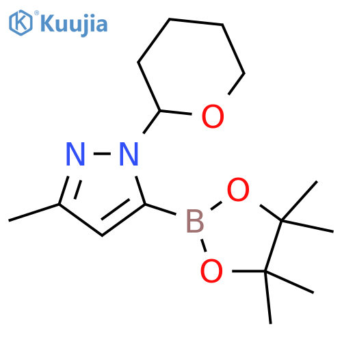 3-methyl-1-(oxan-2-yl)-5-(4,4,5,5-tetramethyl-1,3,2-dioxaborolan-2-yl)pyrazole structure