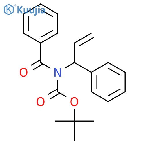 Carbamic acid, N-benzoyl-N-(1-phenyl-2-propen-1-yl)-, 1,1-dimethylethyl ester, (+)- structure