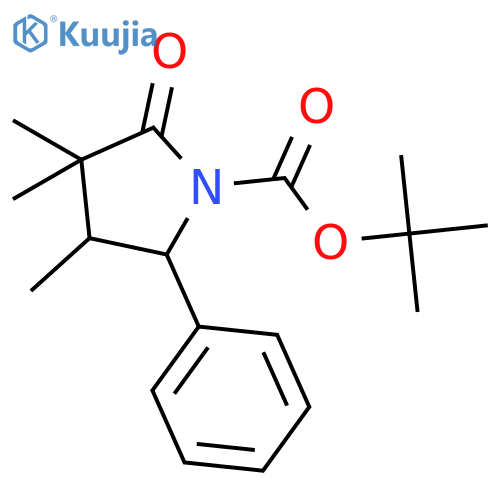 1-Pyrrolidinecarboxylic acid, 3,3,4-trimethyl-2-oxo-5-phenyl-, 1,1-dimethylethyl ester, (4R,5R)-rel-(+)- structure