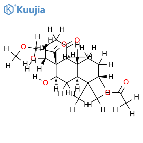 7alpha,14beta-dihydroxy-17beta-methoxymethyl-3beta-acetoxy-ent-kaur-11,15-dione structure