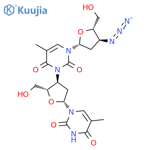 3'-3-(3-Azido-2,3-dideoxy-b-D-erythro-pentofuranosyl)-3,6-dihydro-5-methyl-2,6-dioxo-1(2H)-pyrimidinyl-3'-deoxy-thymidine structure
