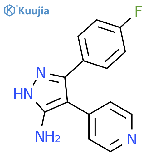 1H-Pyrazol-3-amine, 5-(4-fluorophenyl)-4-(4-pyridinyl)- structure