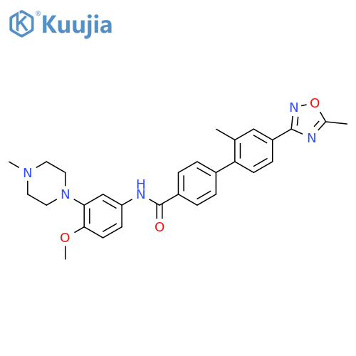 N-(4-Methoxy-3-(4-methylpiperazin-1-yl)phenyl)-2'-methyl-4'-(5-methyl-1,2,4-oxadiazol-3-yl)-[1,1'-biphenyl]-4-carboxamide structure