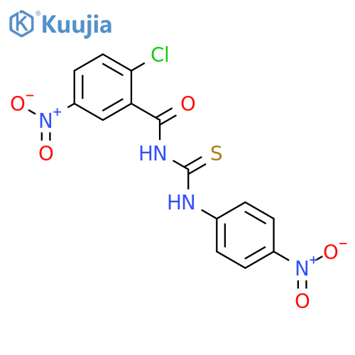 Benzamide, 2-chloro-5-nitro-N-[[(4-nitrophenyl)amino]thioxomethyl]- structure
