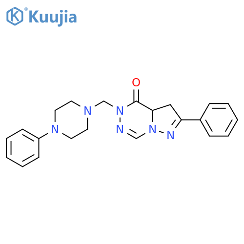 2-phenyl-5-[(4-phenylpiperazin-1-yl)methyl]-3,3a-dihydropyrazolo[1,5-d][1,2,4]triazin-4(5H)-one structure