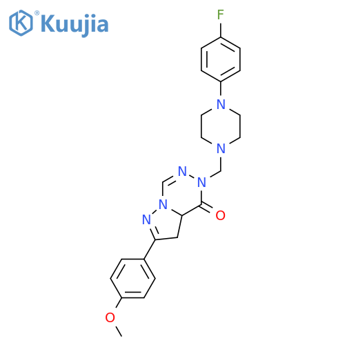 Pyrazolo[1,5-d][1,2,4]triazin-4(5H)-one,5-[[4-(4-fluorophenyl)-1-piperazinyl]methyl]-3,3a-dihydro-2-(4-methoxyphenyl)- structure