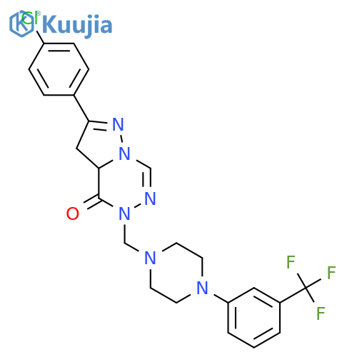 Pyrazolo[1,5-d][1,2,4]triazin-4(5H)-one,2-(4-chlorophenyl)-3,3a-dihydro-5-[[4-[3-(trifluoromethyl)phenyl]-1-piperazinyl]methyl]- structure