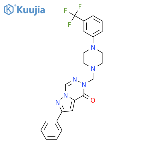Pyrazolo[1,5-d][1,2,4]triazin-4(5H)-one,2-phenyl-5-[[4-[3-(trifluoromethyl)phenyl]-1-piperazinyl]methyl]- structure