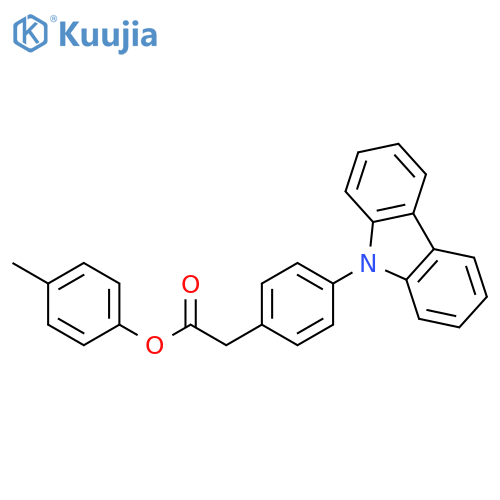 Benzeneacetic acid, 4-(9H-carbazol-9-yl)-, 4-methylphenyl ester structure
