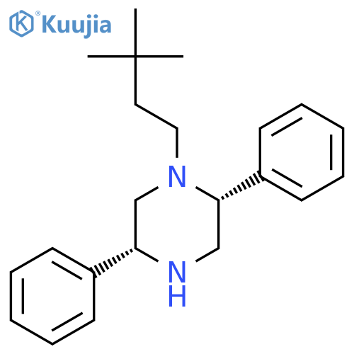 Piperazine, 1-(3,3-dimethylbutyl)-2,5-diphenyl-, (2R-cis)- structure