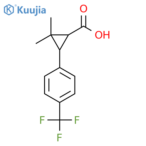 2,2-dimethyl-3-4-(trifluoromethyl)phenylcyclopropane-1-carboxylic acid structure