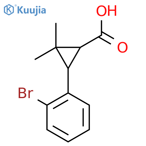3-(2-bromophenyl)-2,2-dimethylcyclopropane-1-carboxylic acid structure