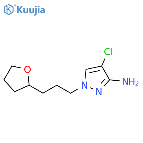 1H-Pyrazol-3-amine, 4-chloro-1-[3-(tetrahydro-2-furanyl)propyl]- structure