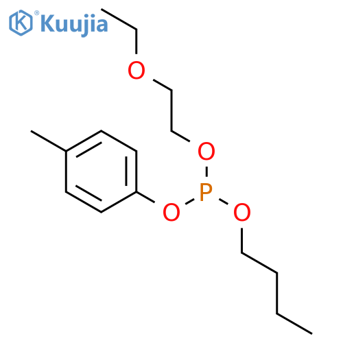 Phosphorous acid, butyl 2-ethoxyethyl 4-methylphenyl ester structure