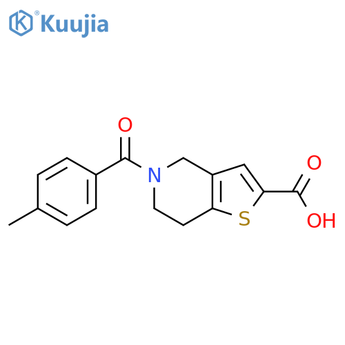 5-(4-methylbenzoyl)-4H,5H,6H,7H-thieno[3,2-c]pyridine-2-carboxylic acid structure