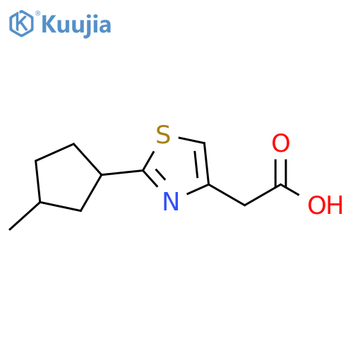 4-Thiazoleacetic acid, 2-(3-methylcyclopentyl)- structure