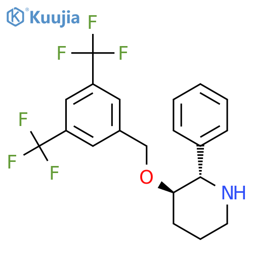 Piperidine, 3-[[3,5-bis(trifluoromethyl)phenyl]methoxy]-2-phenyl-, trans- structure