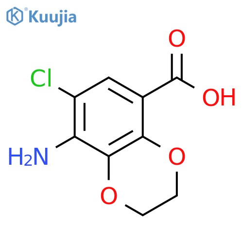 8-amino-7-chloro-2,3-dihydro-1,4-benzodioxine-5-carboxylic acid structure