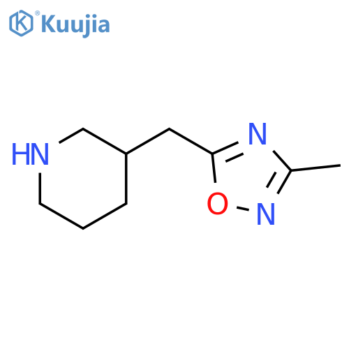 3-methyl-5-(piperidin-3-ylmethyl)-1,2,4-oxadiazole structure