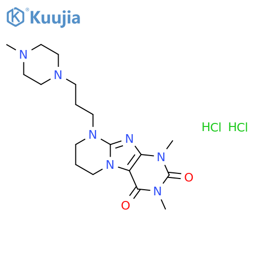 Pyrimido[2,1-f]purine-2,4(1H,3H)-dione,6,7,8,9-tetrahydro-1,3-dimethyl-9-[3-(4-methyl-1-piperazinyl)propyl]-,hydrochloride (1:2) structure