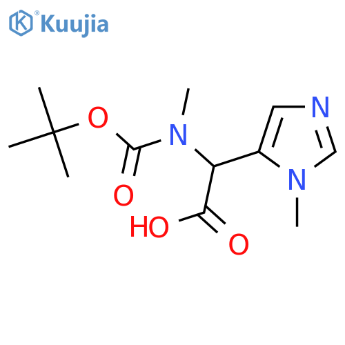 2-{(tert-butoxy)carbonyl(methyl)amino}-2-(1-methyl-1H-imidazol-5-yl)acetic acid structure