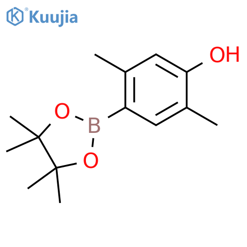 2,5-dimethyl-4-(4,4,5,5-tetramethyl-1,3,2-dioxaborolan-2-yl)phenol structure