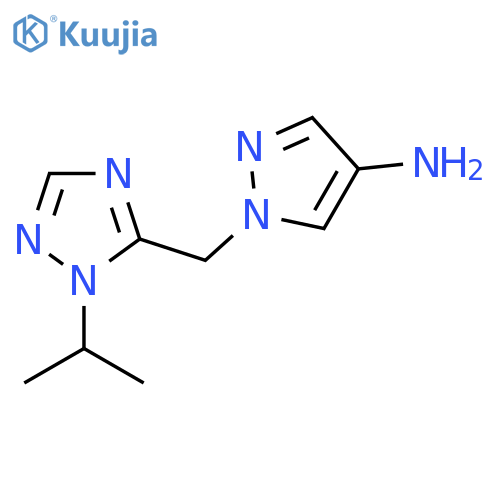 1-{1-(propan-2-yl)-1H-1,2,4-triazol-5-ylmethyl}-1H-pyrazol-4-amine structure