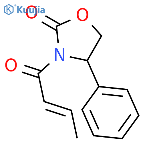 2-Oxazolidinone, 3-[(2E)-1-oxo-2-butenyl]-4-phenyl-, (4R)- structure