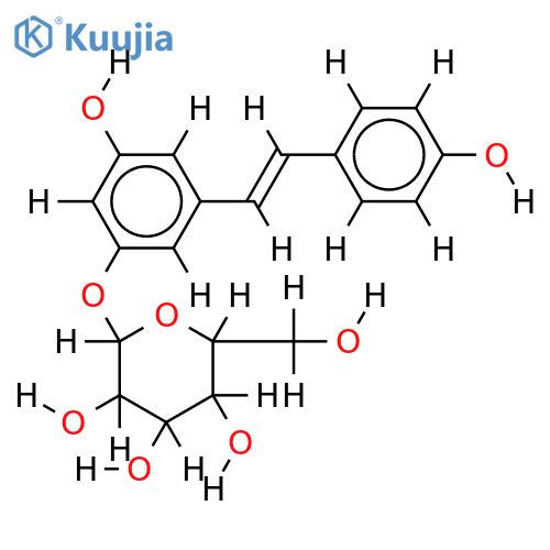 3,5,4'-trihydroxystilbene-3-O-beta-glucoside structure