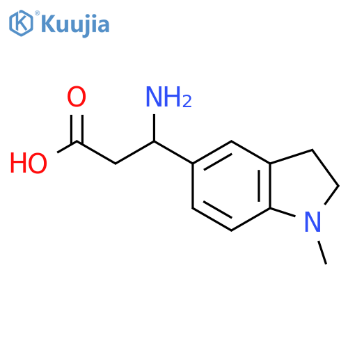 3-amino-3-(1-methyl-2,3-dihydro-1H-indol-5-yl)propanoic acid structure