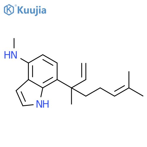 1H-Indol-4-amine, 7-(1-ethenyl-1,5-dimethyl-4-hexenyl)-N-methyl- structure