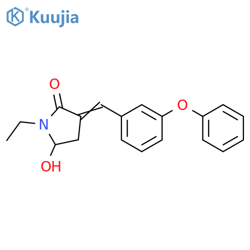 2-Pyrrolidinone, 1-ethyl-5-hydroxy-3-[(3-phenoxyphenyl)methylene]- structure