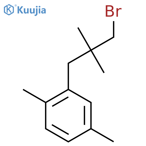 2-(3-bromo-2,2-dimethylpropyl)-1,4-dimethylbenzene structure