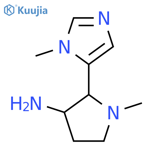 1-methyl-2-(1-methyl-1H-imidazol-5-yl)pyrrolidin-3-amine structure
